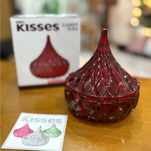Hershey's Kisses Red Crystal Candy Dish